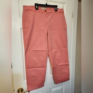 TALBOTS Rose Pink Cuffed Full Length Relaxed Chino Pants, Size 14, EUC.